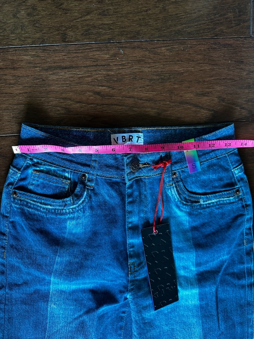Vibrant VBRT Blue American Flag Wide-Leg Jeans NWT Stars Stripes Western - Picture 7 of 9